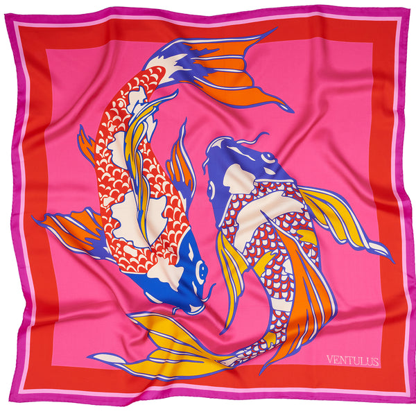 KOI SILK SCARF PINK – Ventulus Official KOI SILK SCARF PINK – Ventulus Official